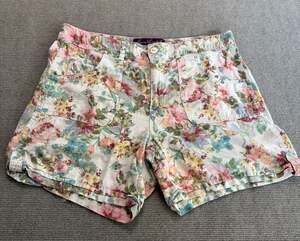 Gloria Vanderbilt Women's Floral Linen Blend Mid-Rise Utility Shorts Size 10